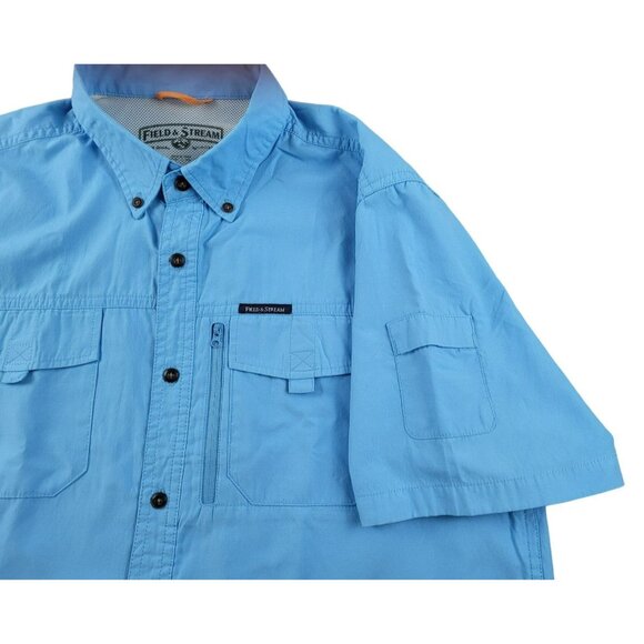 Field and Stream Mens Sport Fishing Shirt Blue Button Down Size Medium JH1638100 - Picture 3 of 6